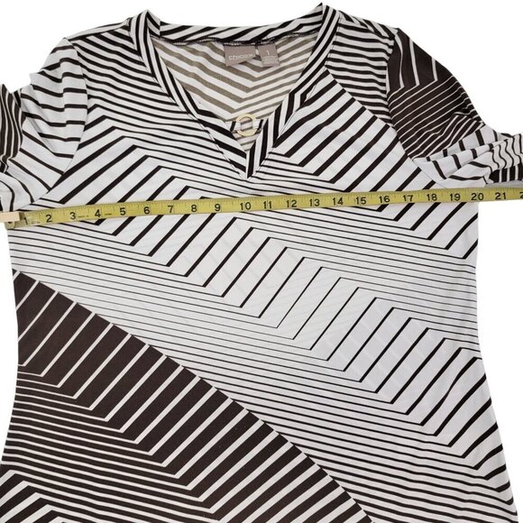 Chico’s V-Neck Split Sleeve Stretch Women’s Tunic Top - Size 1 (Medium) - Picture 7 of 14